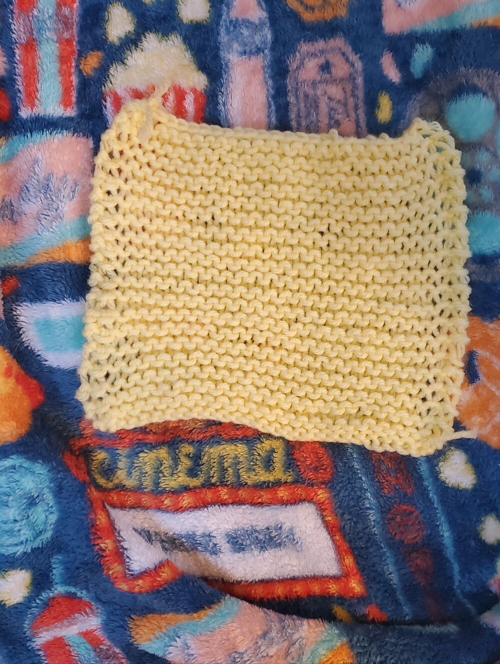 Handmade Knit Yellow Washcloth